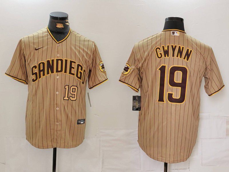 Men San Diego Padres #19 Gwynn Browm Stripe Game 2024 Nike MLB Jersey style 2